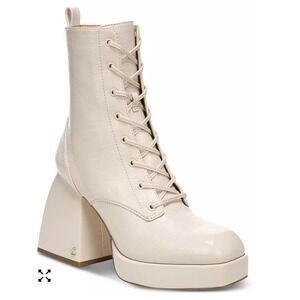 NWOB Circus NY by‎ Sam Edelman Karter Lace-Up Platform Booties cream size 10